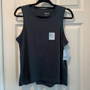 FLX Moisture Wicking Dark Forest Green Tank, Sleeveless, Scoop Neck, Active Wear